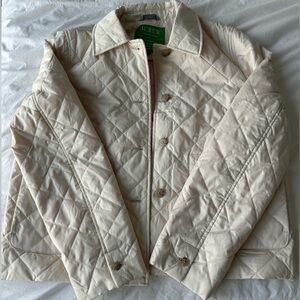 Jcrew quilted cream jacket lightweight